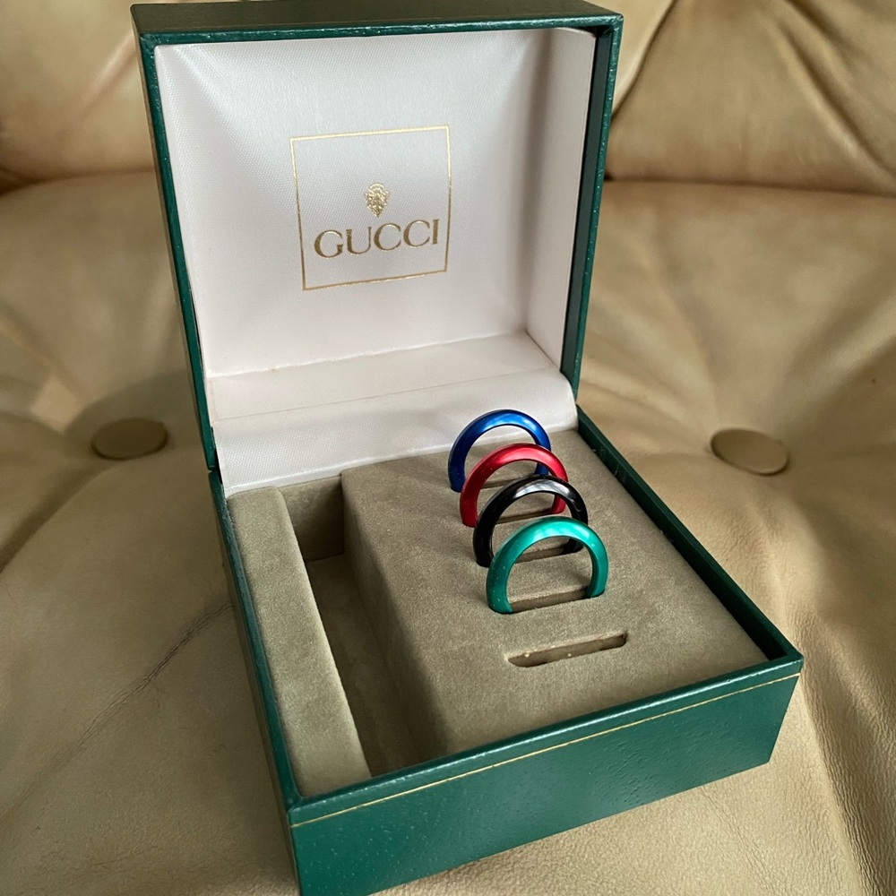 Gucci Bezels & Box NO WATCH Metallic Colors Set of Four fits bracelet bangle - Picture 2 of 7
